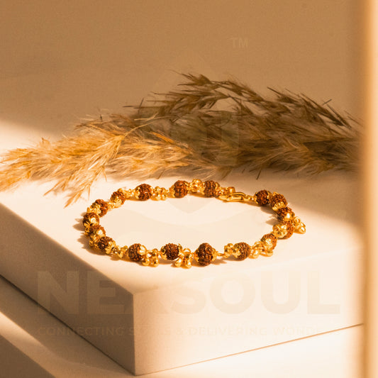 Gold Plated Grace Rudraksha Bracelet for Women