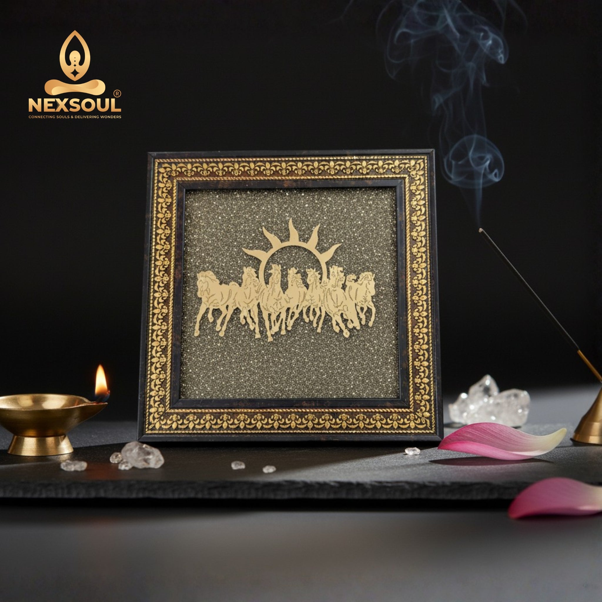 7 Horses on Raw Pyrite Frame - Nexsoul