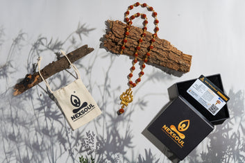 Gold Plated Om Rudraksha Mala