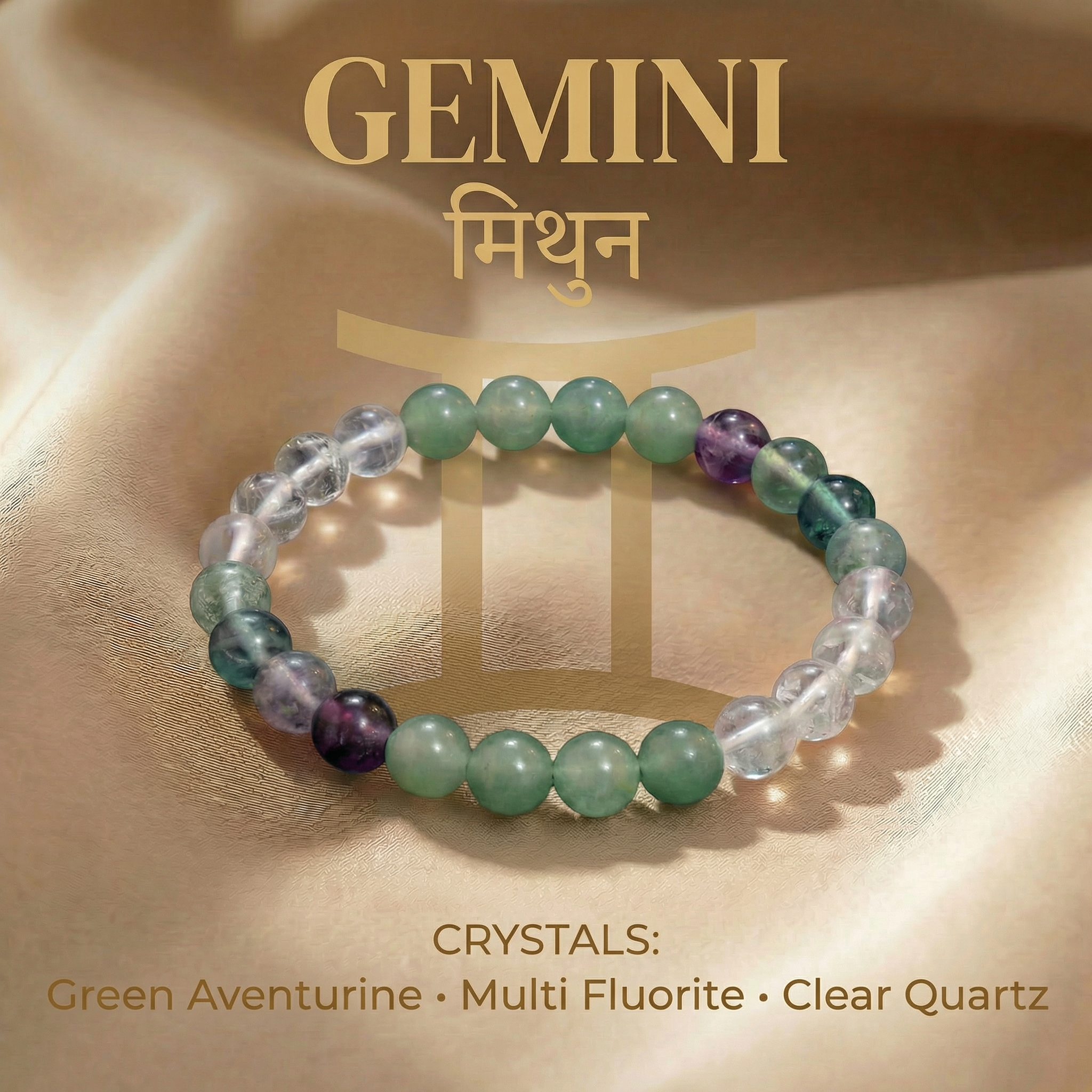 Gemini (मिथुन राशि) Zodiac Crystal Bracelet