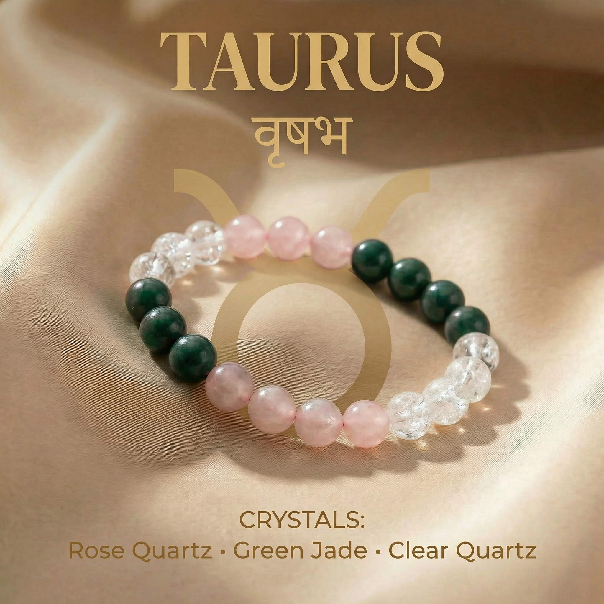 Taurus (वृषभ राशि) Zodiac Crystal Bracelet