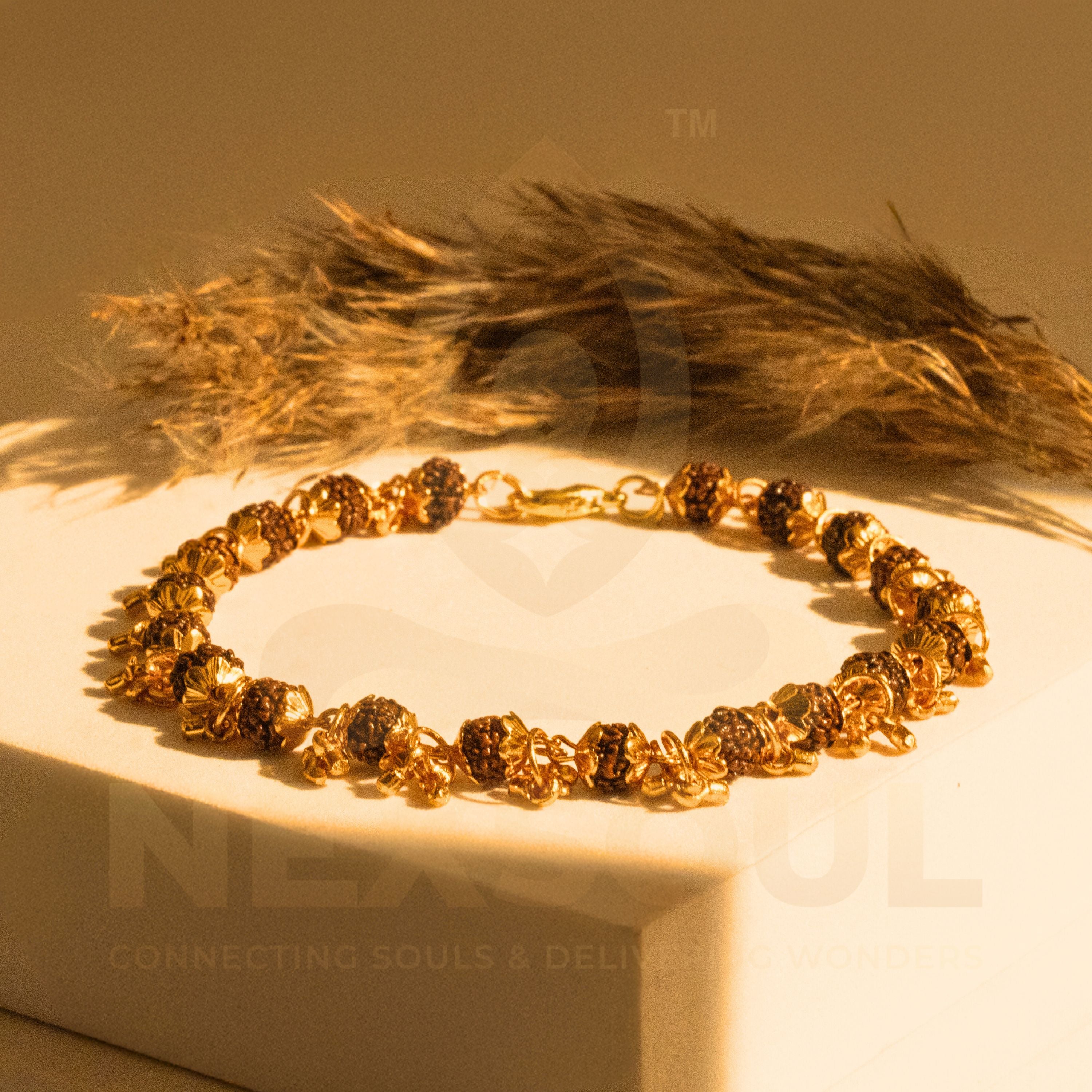 Gold Plated Grace Rudraksha Bracelet for Women