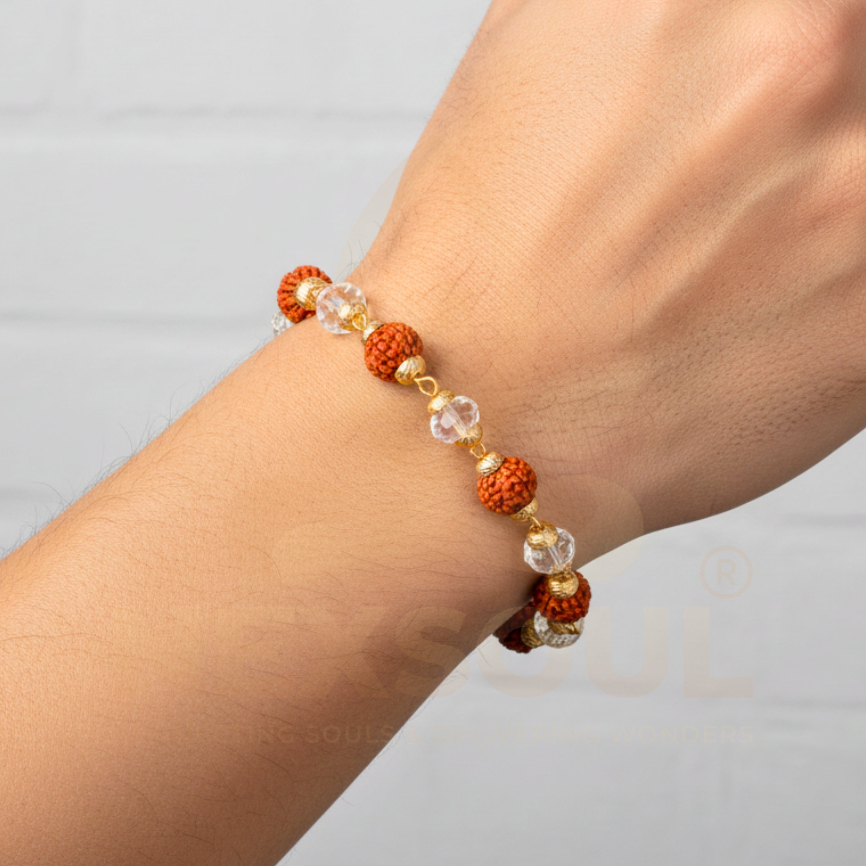 Gold Plated Edge Rudraksha Bracelet