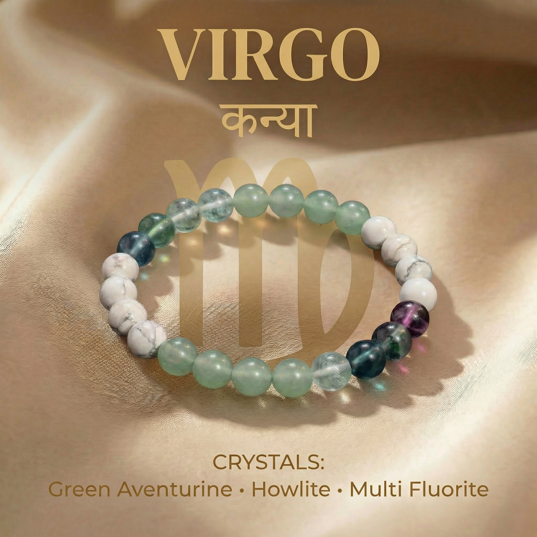 Virgo (कन्या राशि) Zodiac Crystal Bracelet