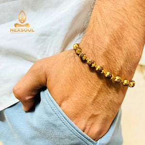 Gold Plated Classic Rudraksha Bracelet for Men - Nexsoul