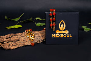 Gold Plated Om Rudraksha Mala - Nexsoul