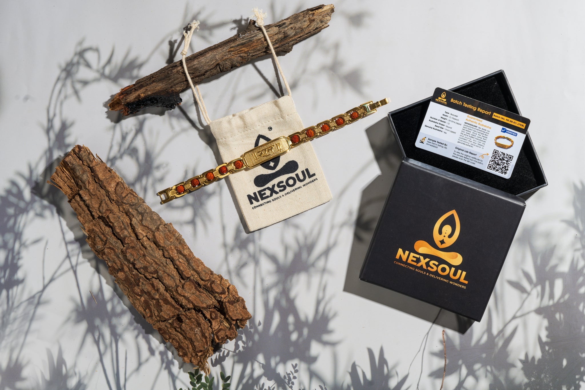 Gold Plated Ram Rudraksha Bracelet for Men - Nexsoul