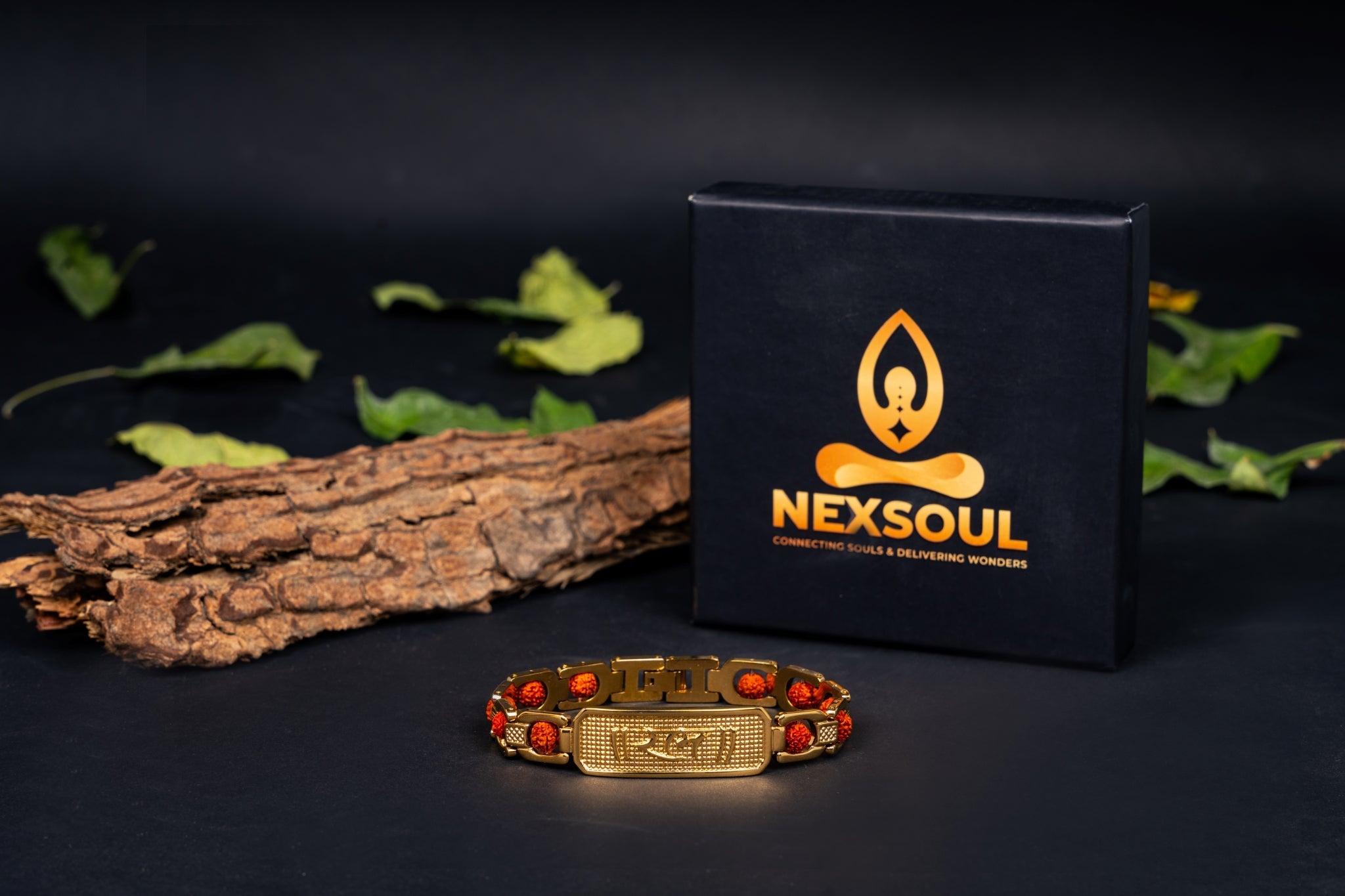 Gold Plated Ram Rudraksha Bracelet for Men - Nexsoul