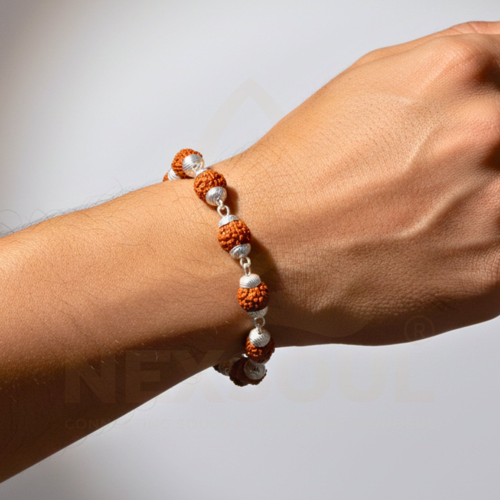 Silver Plated Flow Rudraksha Bracelet - Nexsoul