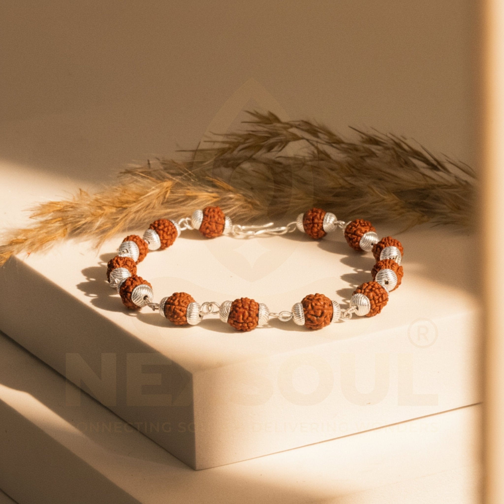 Silver Plated Flow Rudraksha Bracelet - Nexsoul