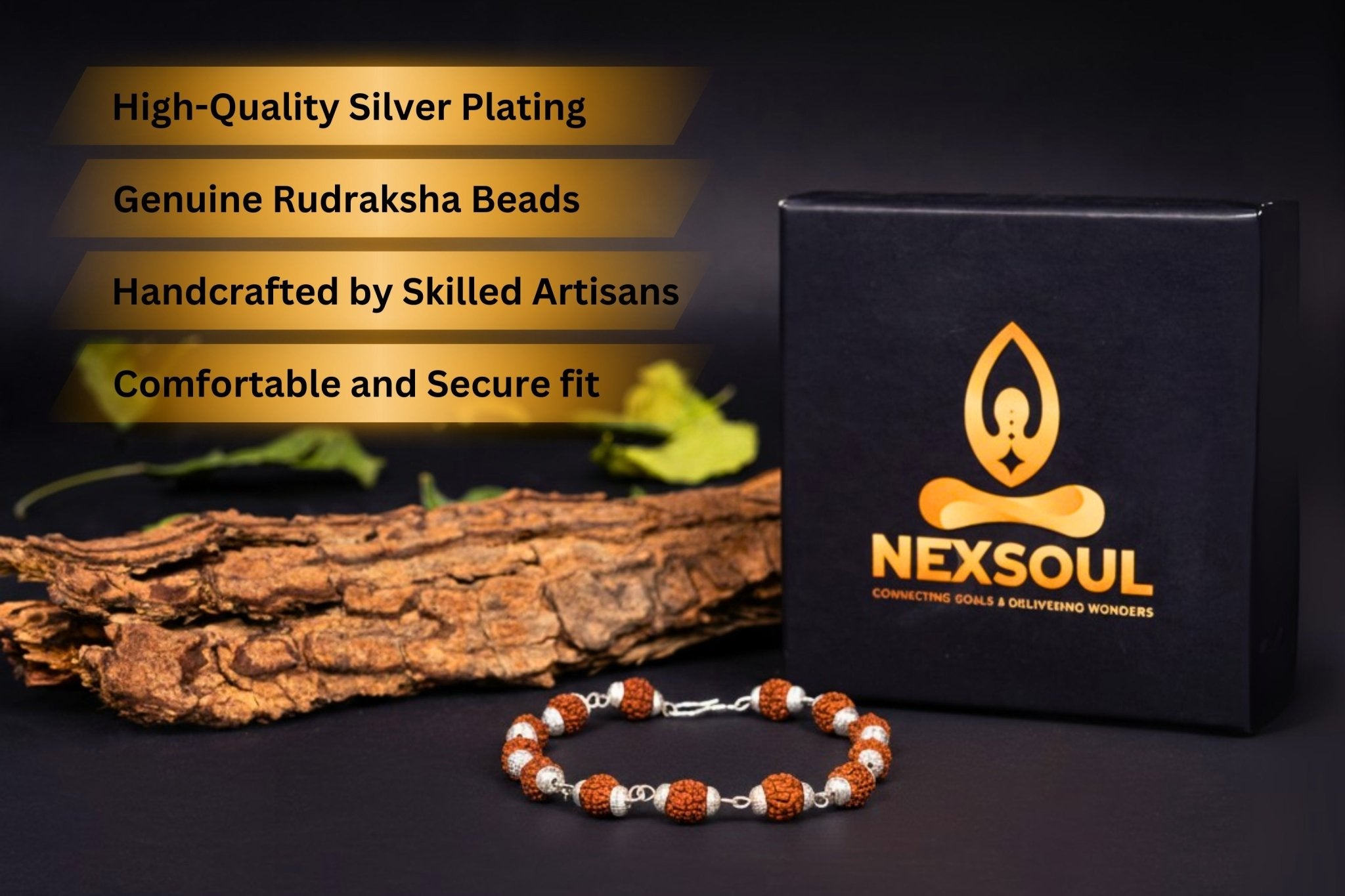 Silver Plated Flow Rudraksha Bracelet - Nexsoul