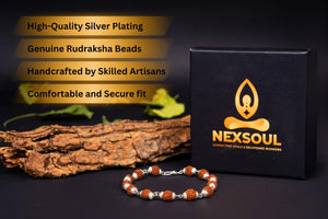 Silver Plated Flow Rudraksha Bracelet - Nexsoul